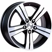 Диски 7,5x17 5x112 ET35 D66,6 СКАД Мицар (Black Glossy Polished) в Туле, СКАД